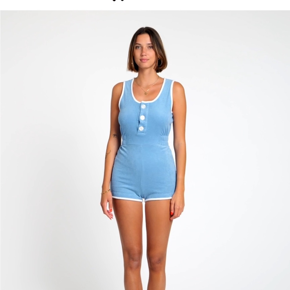 Hammie’s Blue and White Terry Romper